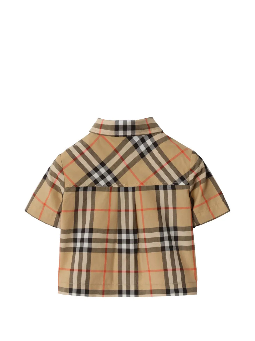 Burberry Kids Geruite romper en muts Beige