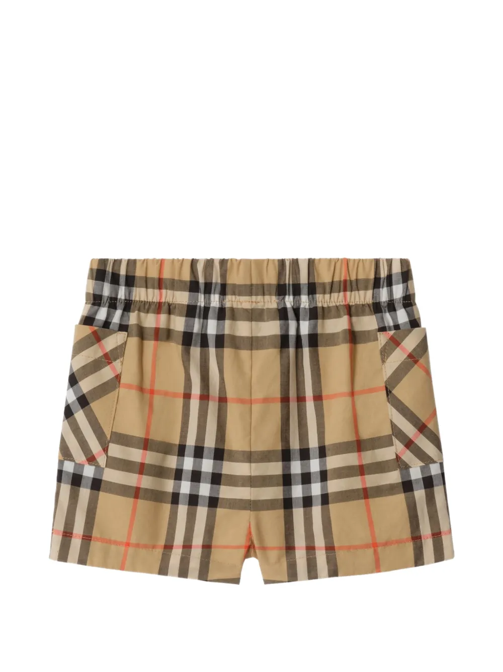 Burberry Kids Geruite romper en muts Beige