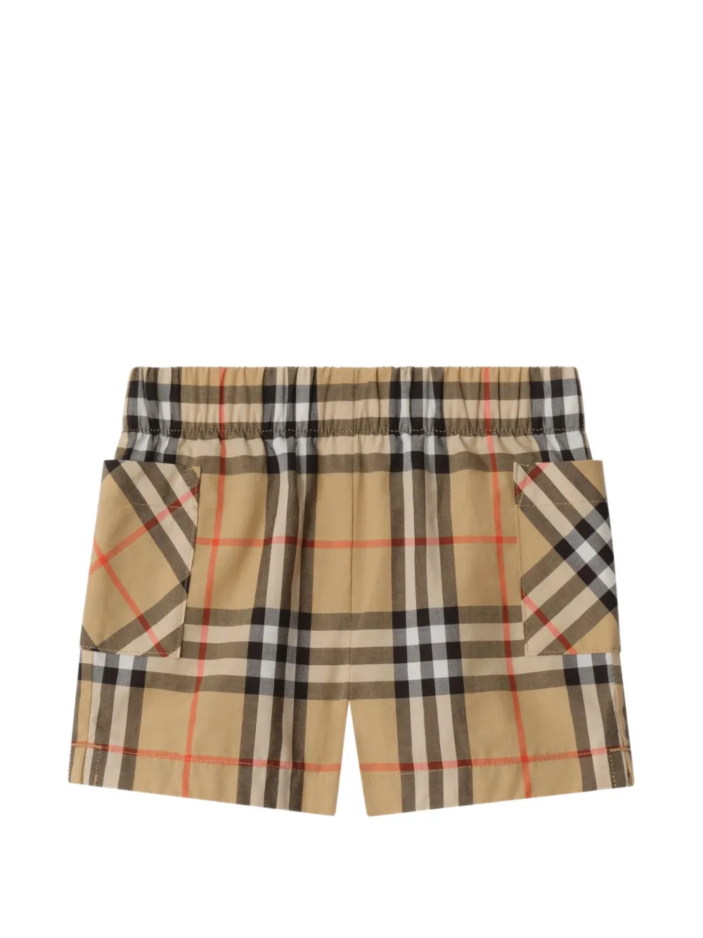 Burberry Kids Geruite romper en muts Beige