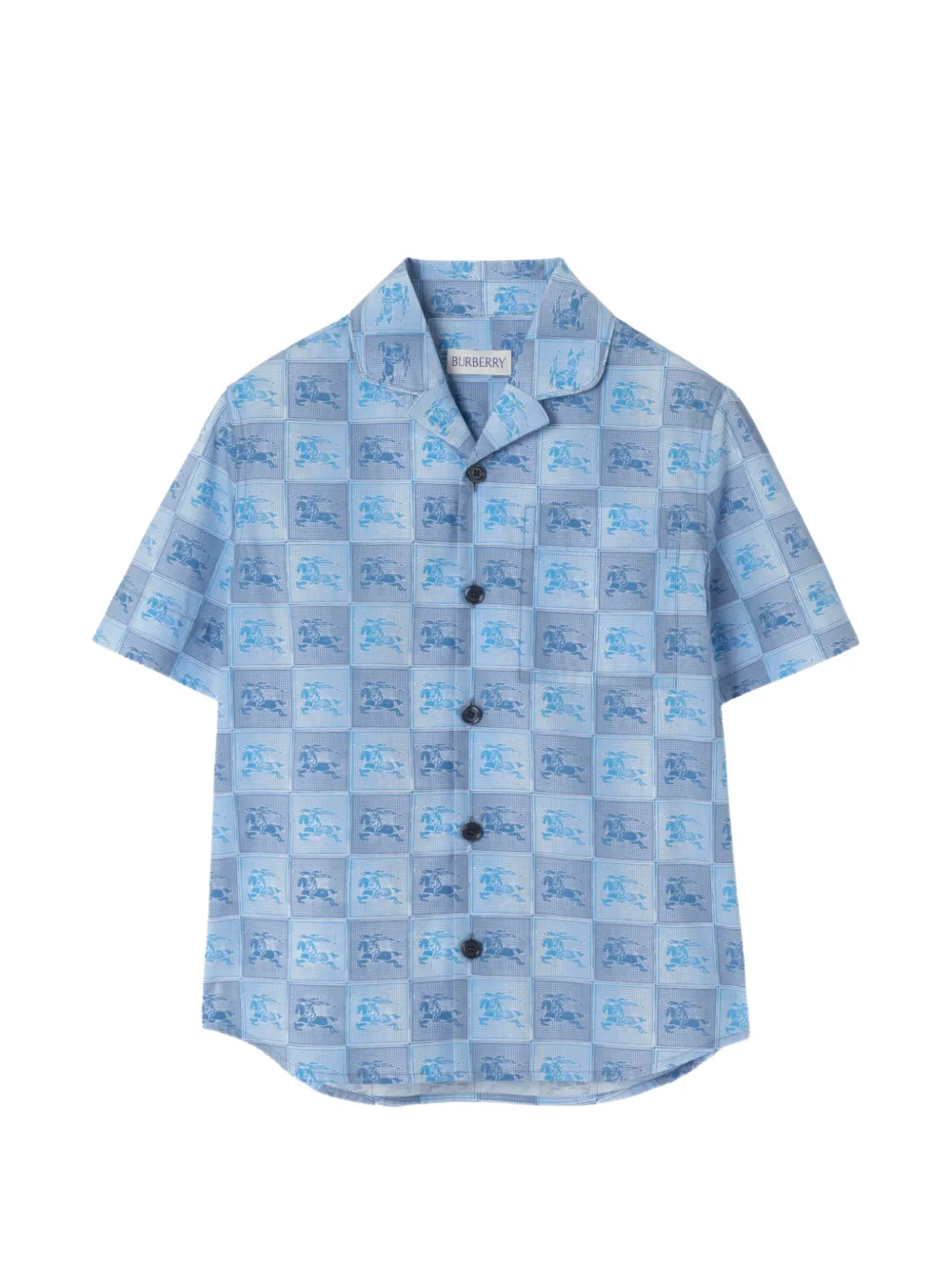 Burberry Kids EKD checkerboard​ cotton shirt - Blu