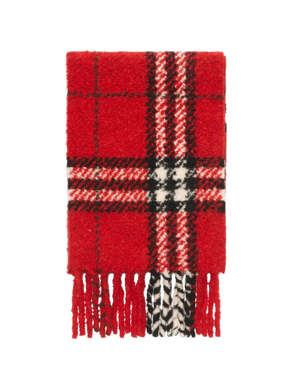 Burberry Geruite bouclé sjaal van alpaca-wolblend Rood