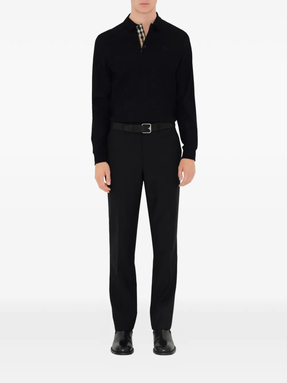 Burberry Poloshirt met lange mouwen Zwart