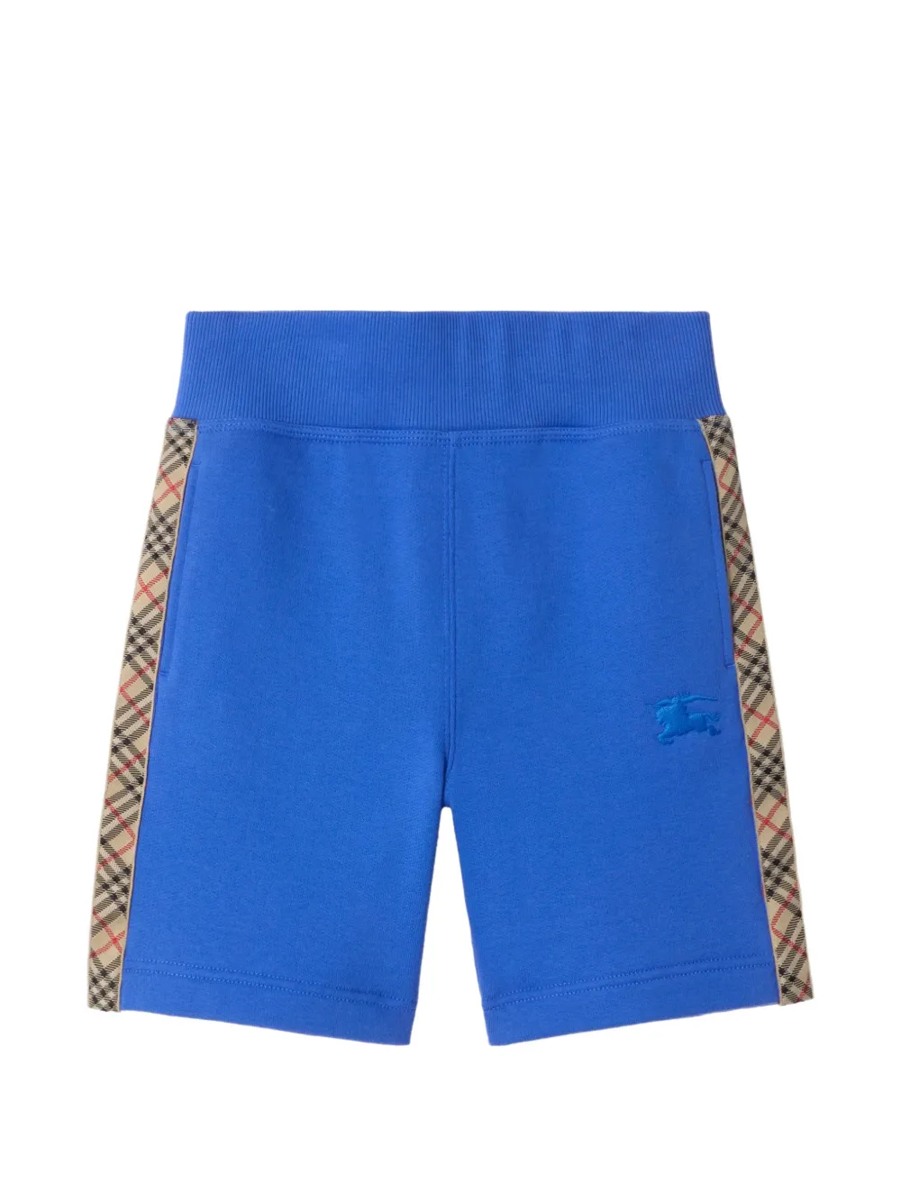 Burberry Kids Check-trim cotton shorts - Blu
