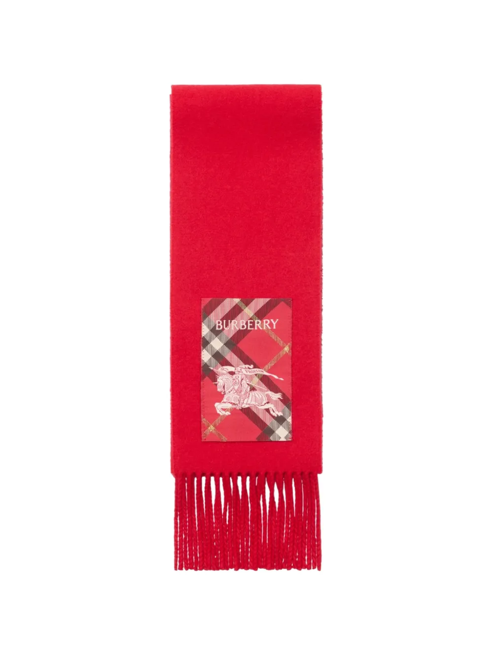 Burberry Check label cashmere scarf - Rosso