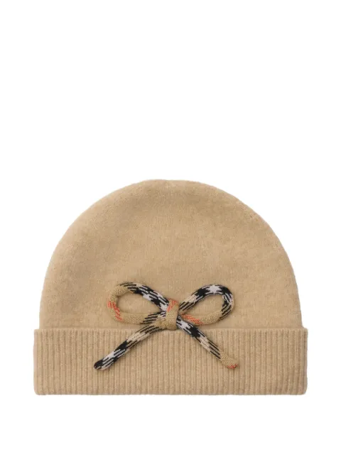 Burberry Kids gorro de cachemira con moño y motivo de cuadros