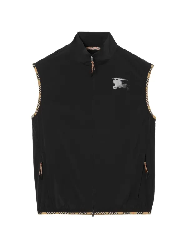 Burberry チェックトリム ナイロンベスト | ブラック | FARFETCH JP
