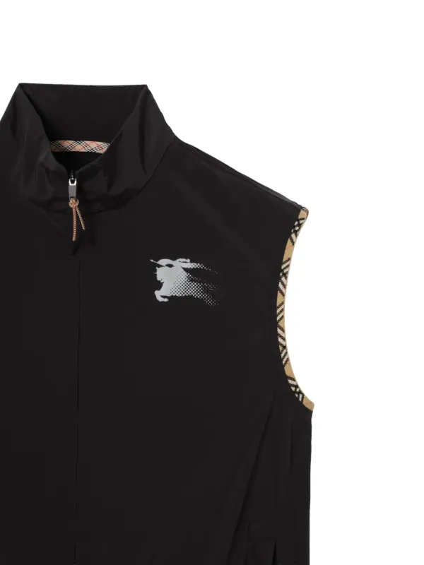 Burberry チェックトリム ナイロンベスト | ブラック | FARFETCH JP