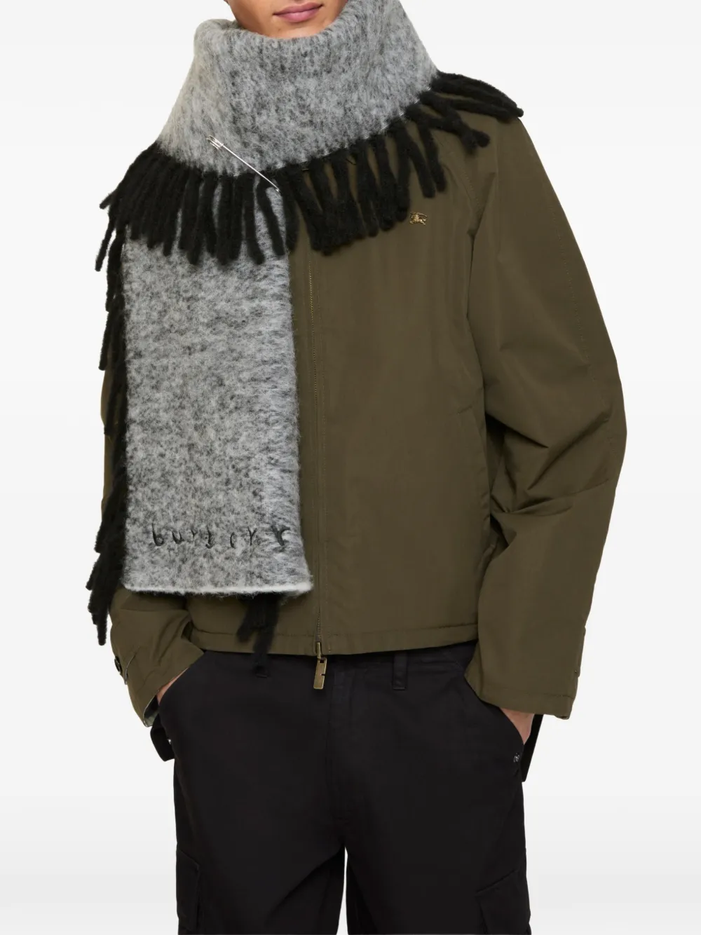  Burberry Alpaca Wool-blend Happy Scarf - Grey 