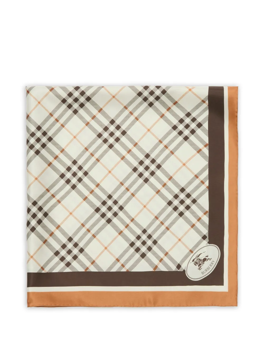 Burberry Check Knight stamp silk scarf - Toni neutri