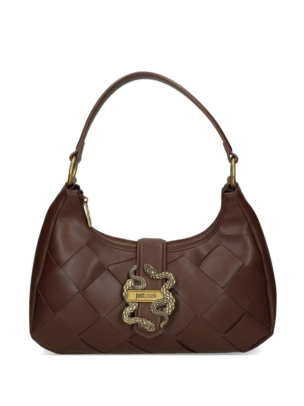 Just Cavalli woven snake-detail bag - Marrone
