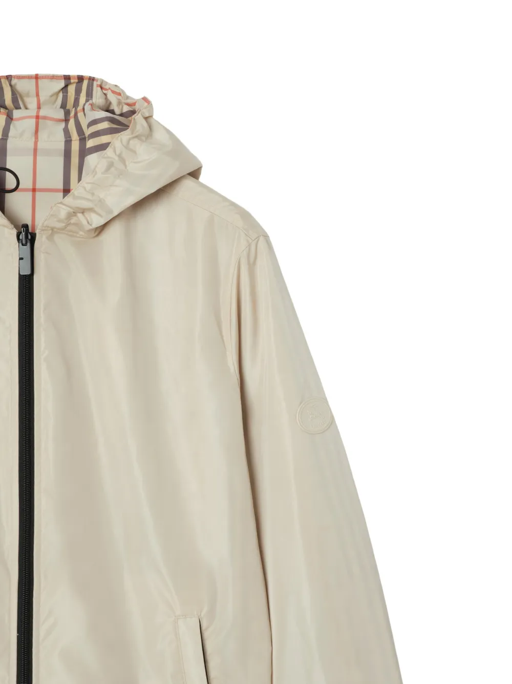 Burberry Newport omkeerbaar geruit jack met capuchon Beige