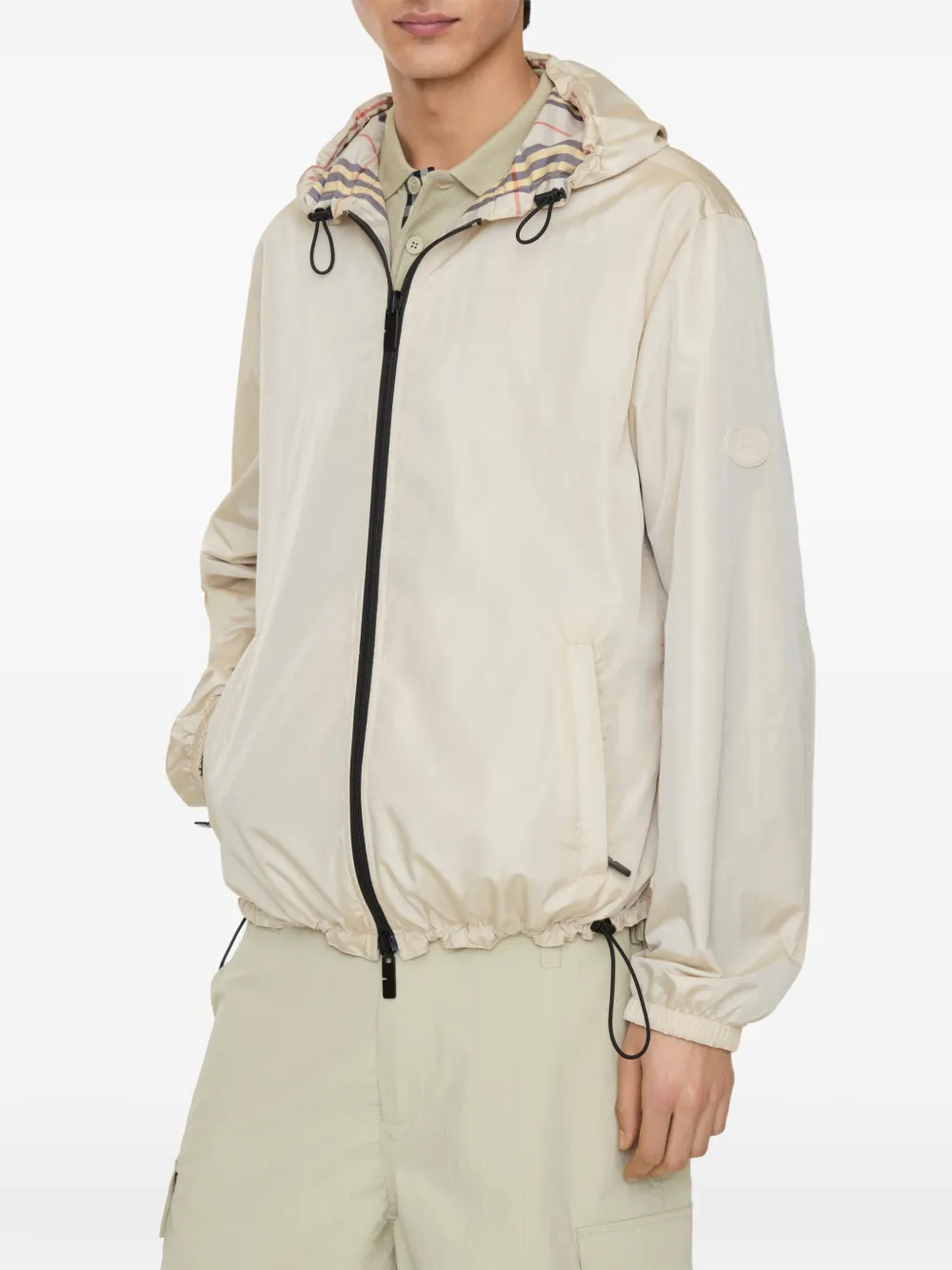 Burberry Newport omkeerbaar geruit jack met capuchon Beige