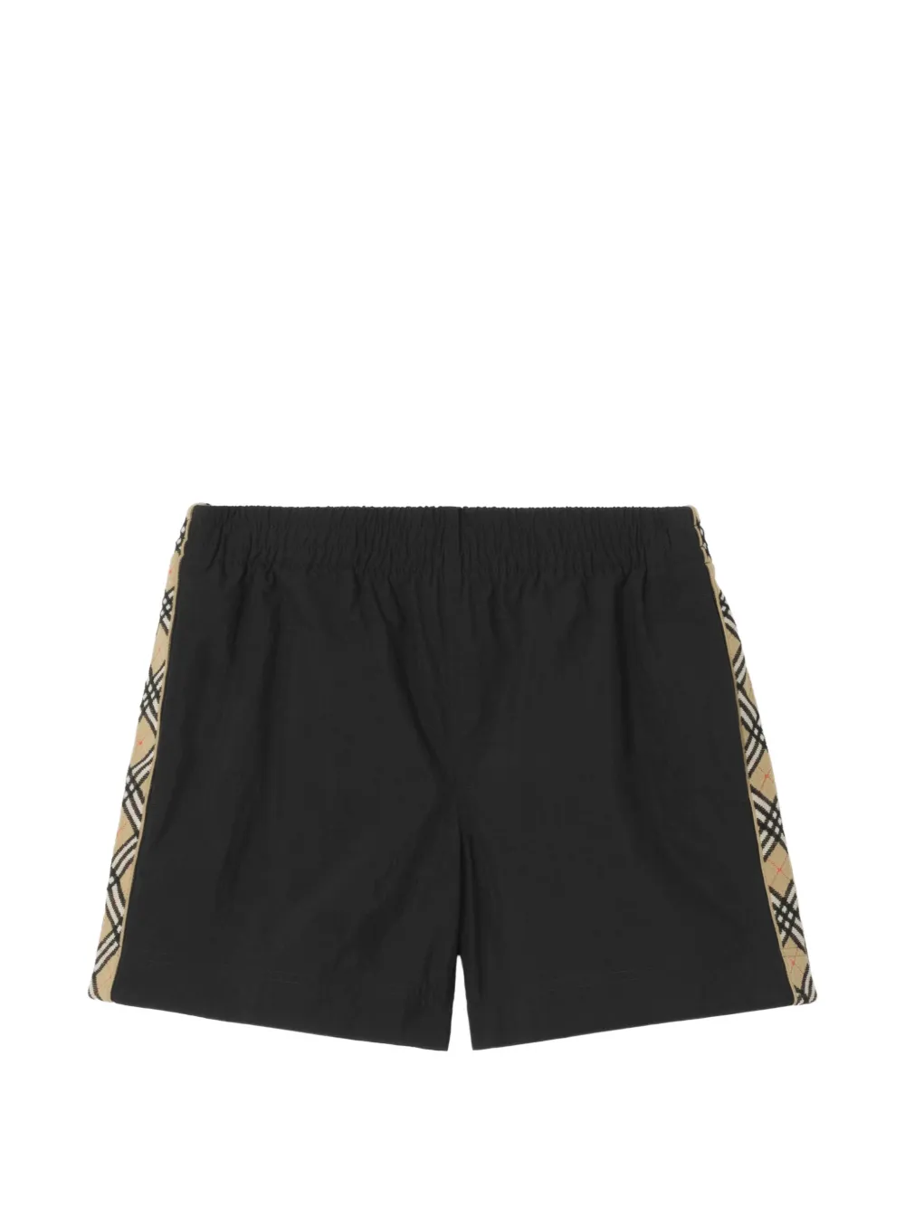 Burberry Kids Shorts con bordo Check - Nero