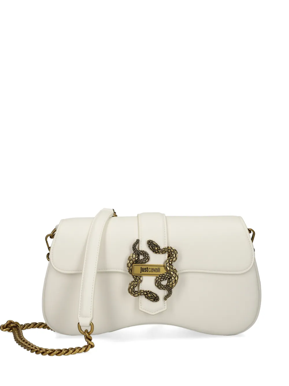 Just Cavalli buckle-snake shoulder bag - Bianco