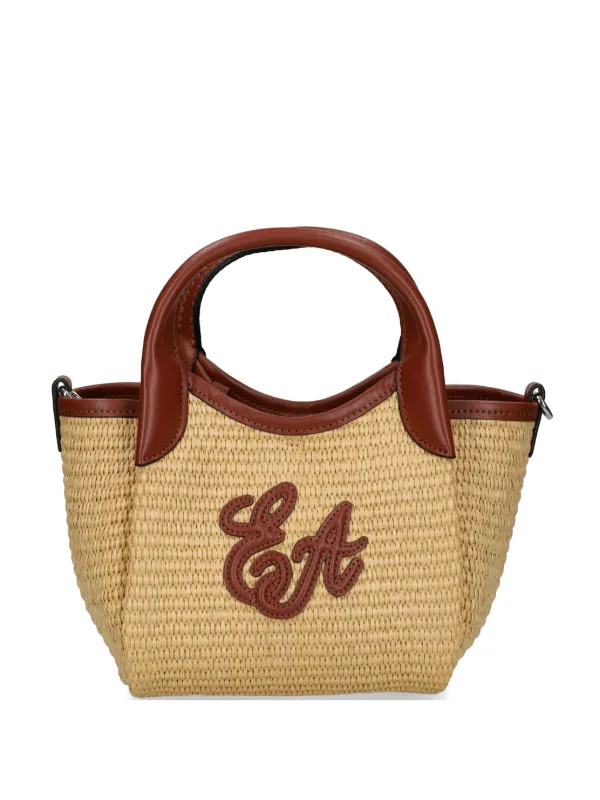Emporio Armani Top-handles Logo-detail Bag in Neutrals