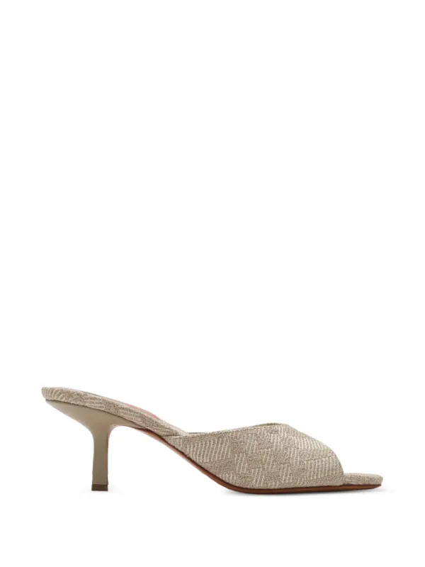 Burberry Check Mews Low Sandals in Neutrals
