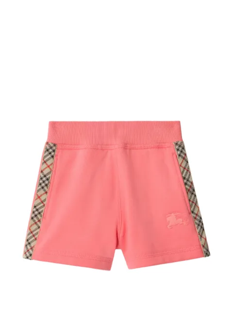 Burberry Kids shorts de algodón con ribete Check