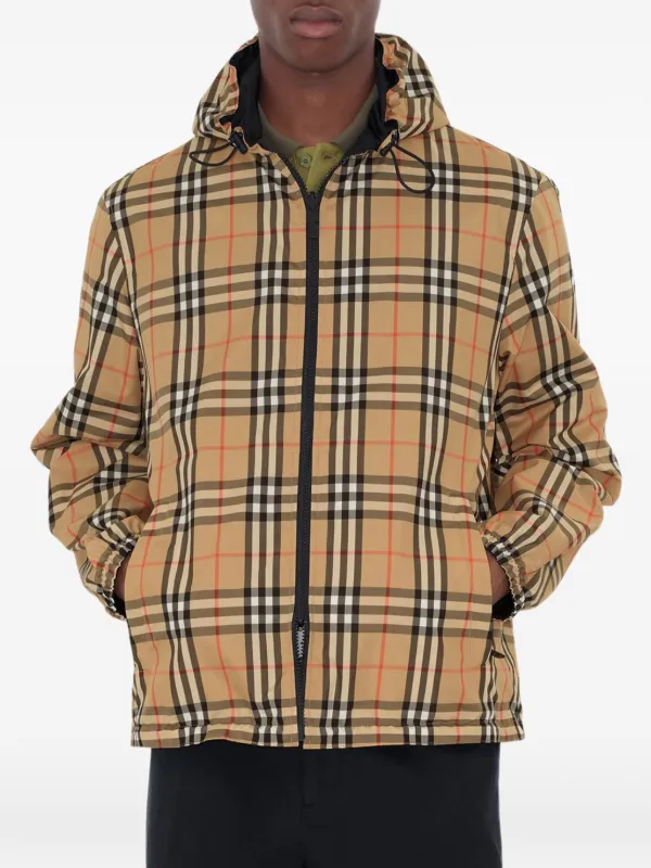 Burberry Reversible Check Hooded Jacket | Neutrals | FARFETCH