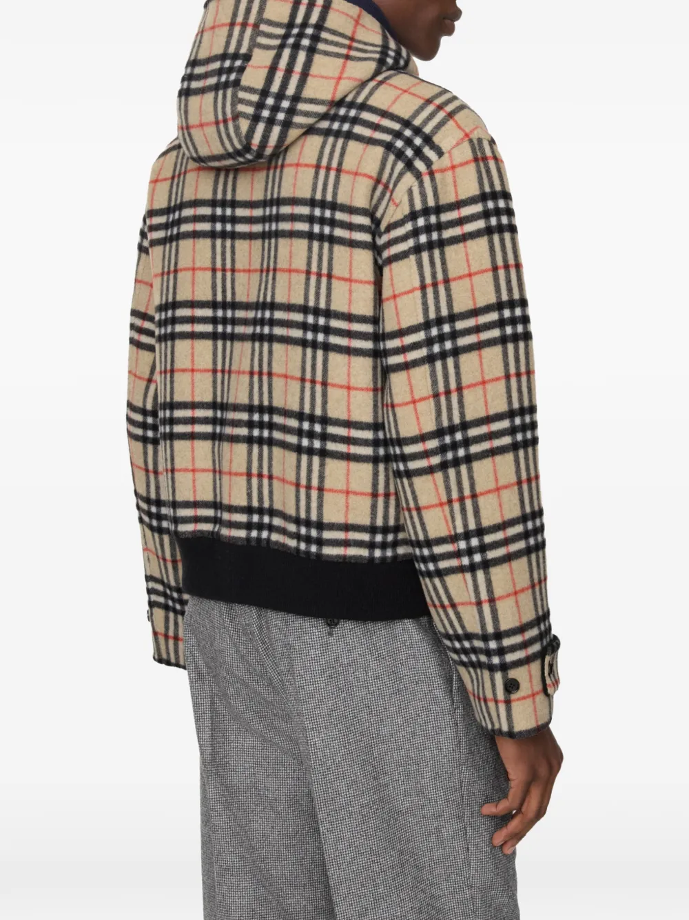 Burberry Omkeerbaar wollen jack met capuchon Zwart