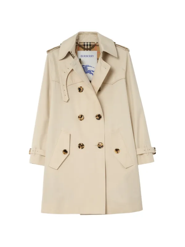 Burberry Short Summerside Gabardine Trench Coat​ in Neutrals