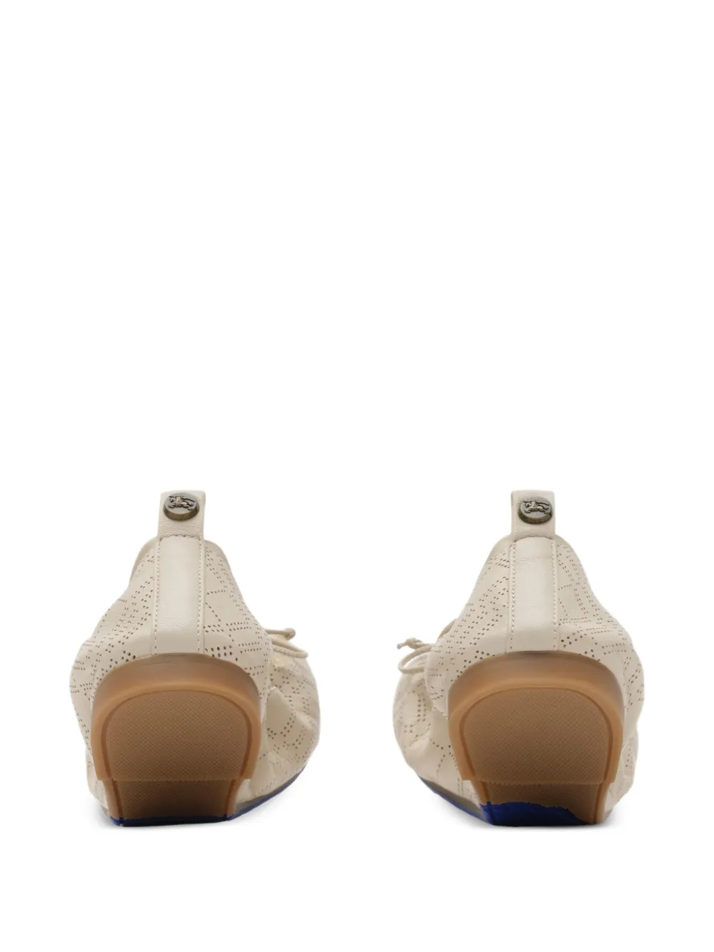Burberry Check leren ballerina's Beige