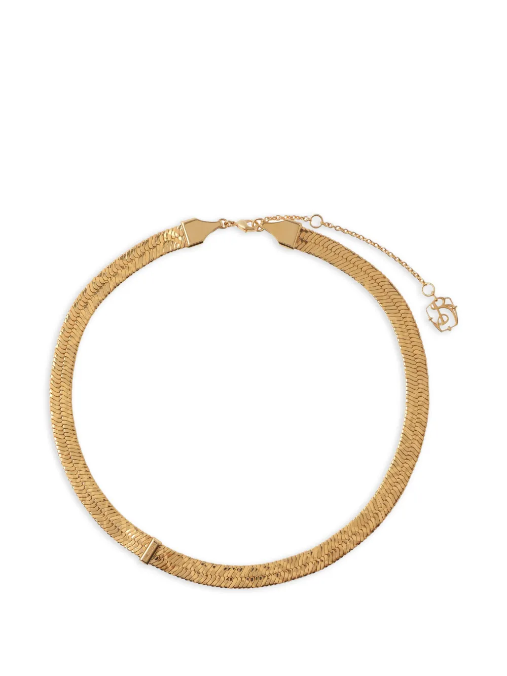 Burberry engraved check necklace - Oro