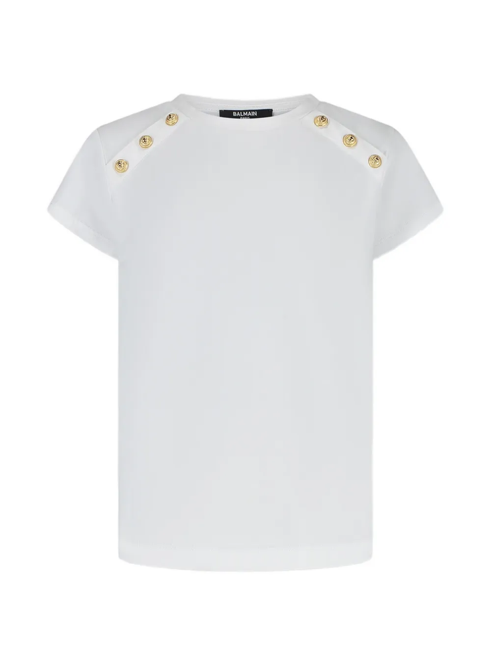 Balmain Kids T-shirt con bottoni - Bianco