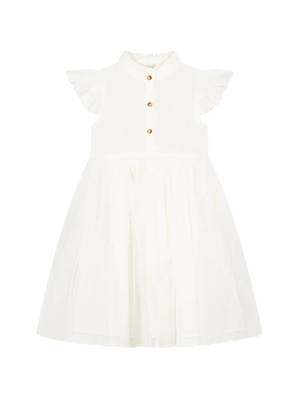 Donsje Abito con ruches - Bianco