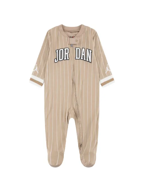 Jordan Kids striped-pattern zipped pajama