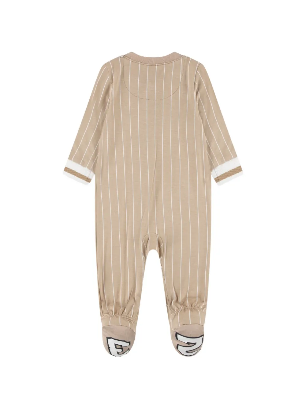 Striped-Pattern Zipped Pajama