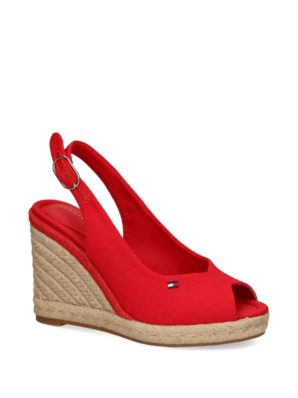 Tommy Hilfiger Slingback espadrilles met hak Rood