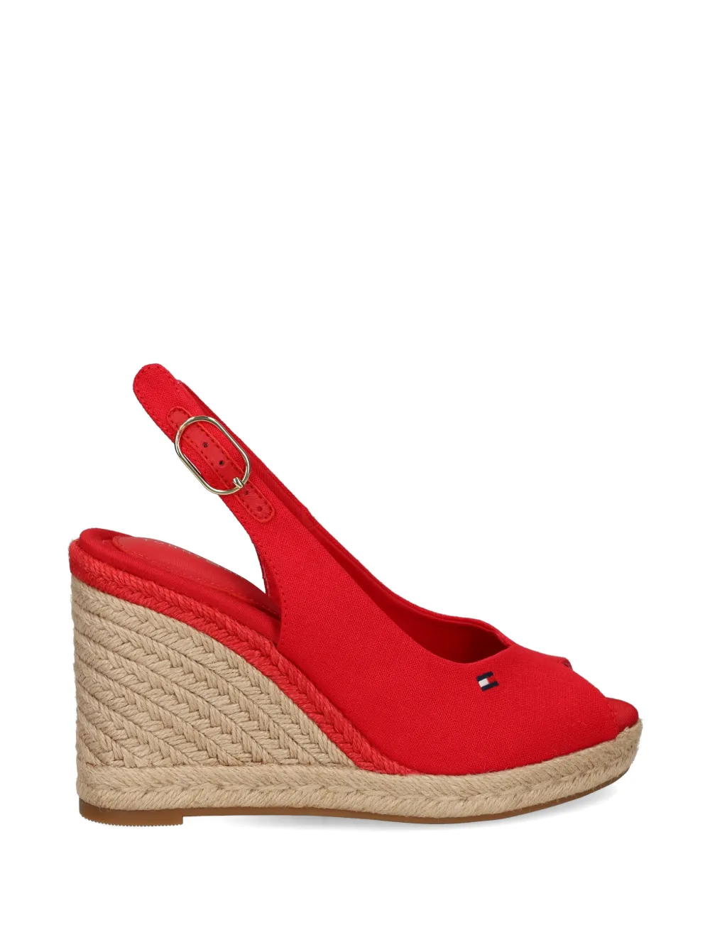 Tommy Hilfiger Slingback espadrilles met hak Rood