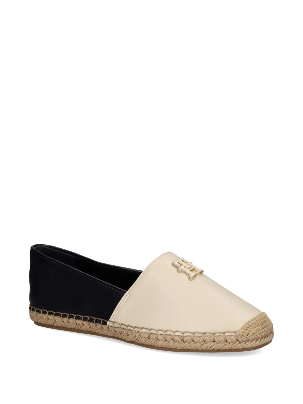 Tommy Hilfiger Leren espadrilles met logodetail Beige