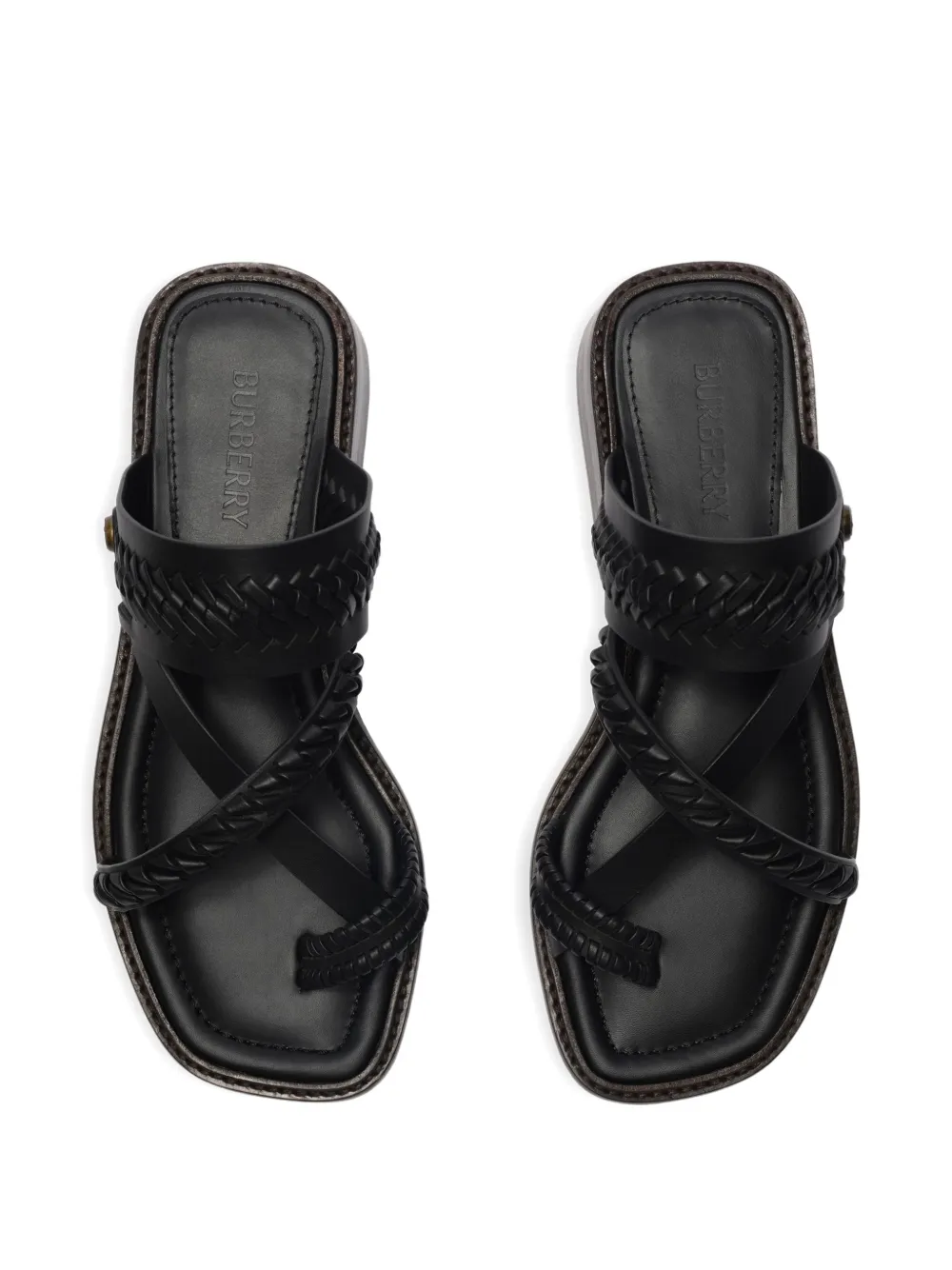 Burberry leather Baez sandals​ Zwart
