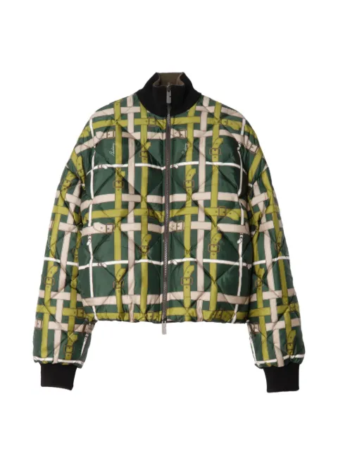 Burberry cropped reversible belt check nylon jacket