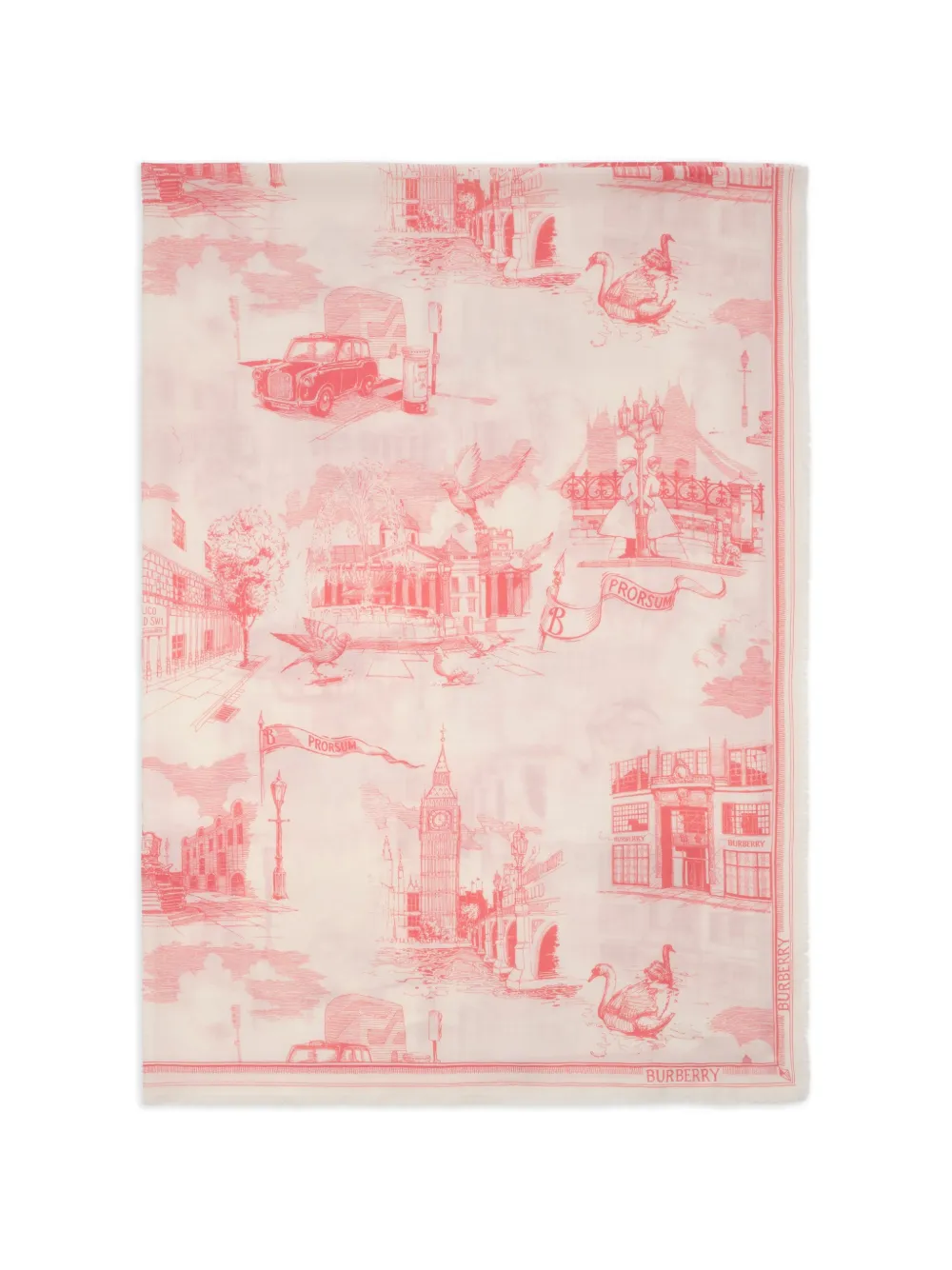 Burberry London Landmarks wool silk scarf - Rosa
