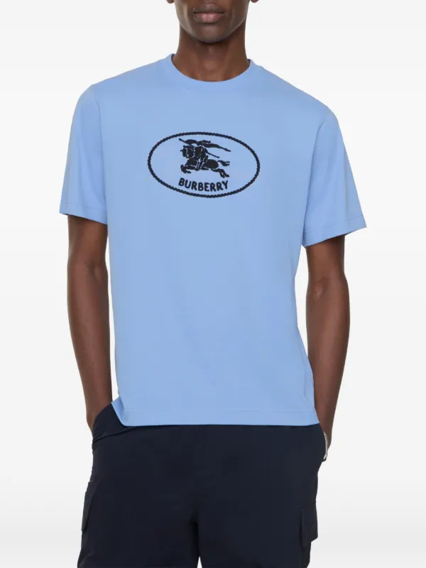 Burberry Knight Stamp Cotton T-shirt | Blue | FARFETCH