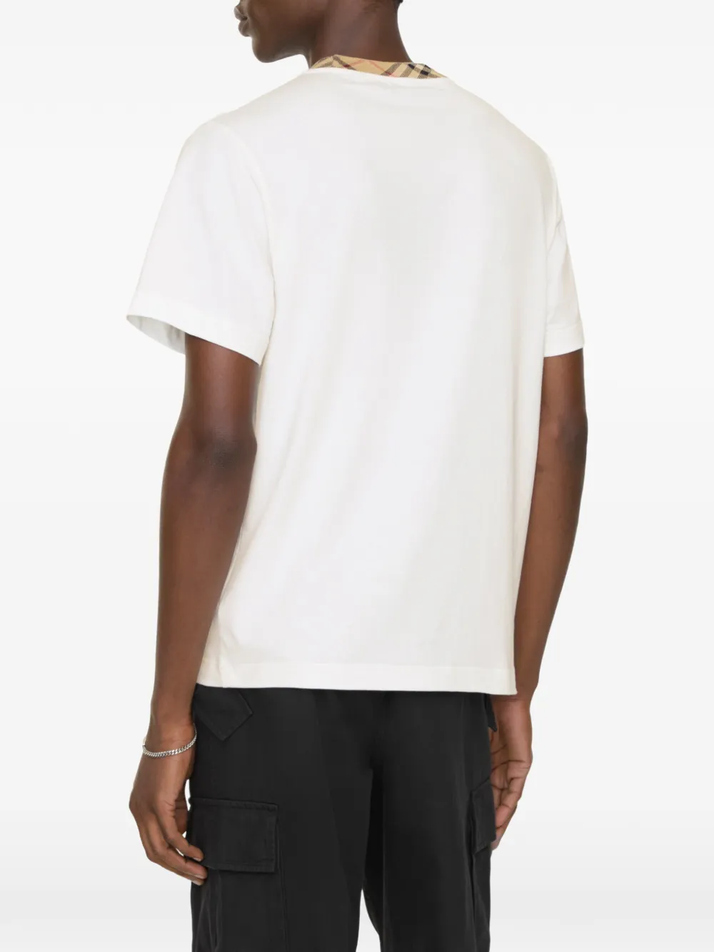 Burberry T-shirt met geruite afwerking Beige