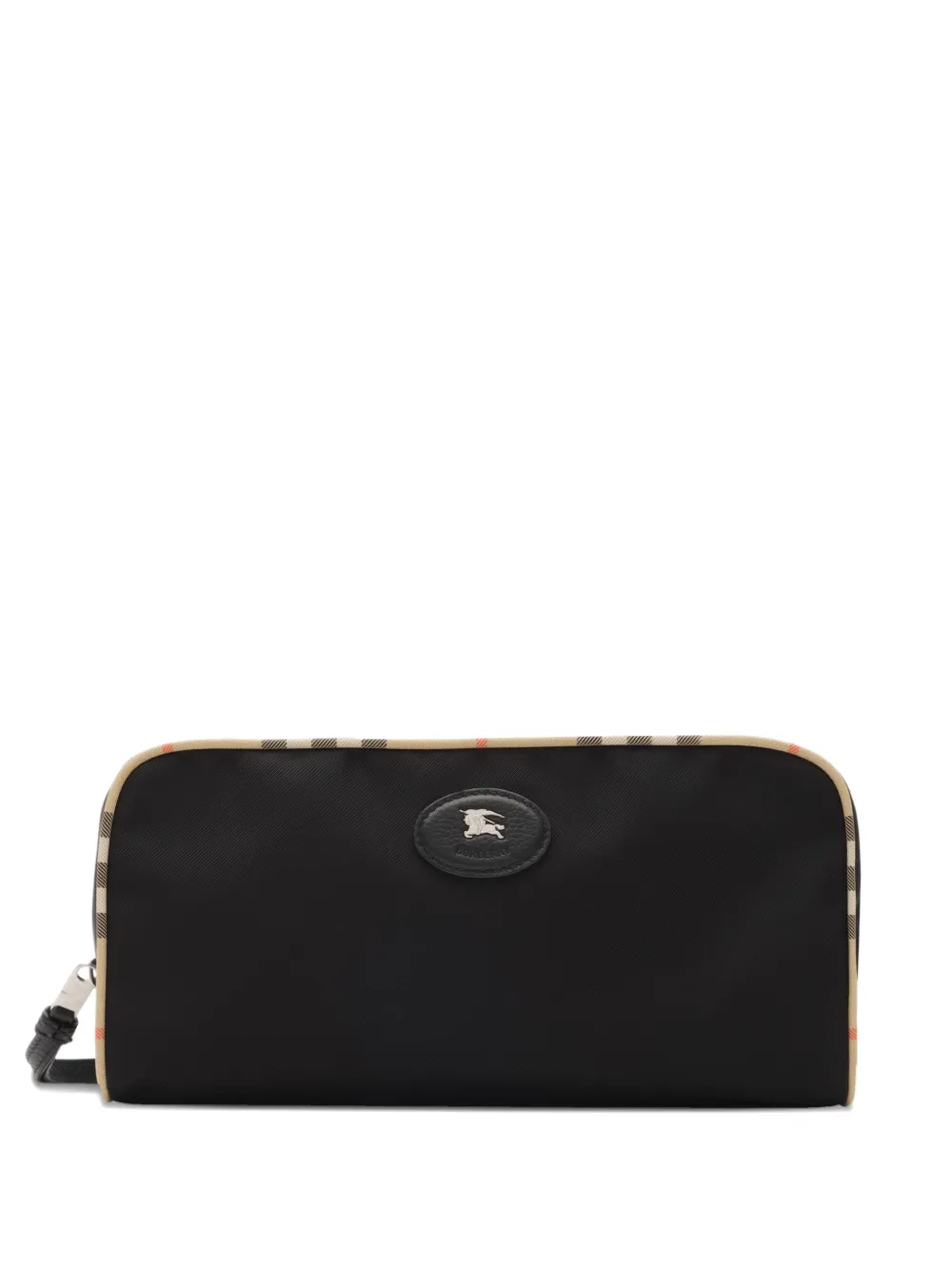 Burberry large check trim travel pouch - Schwarz