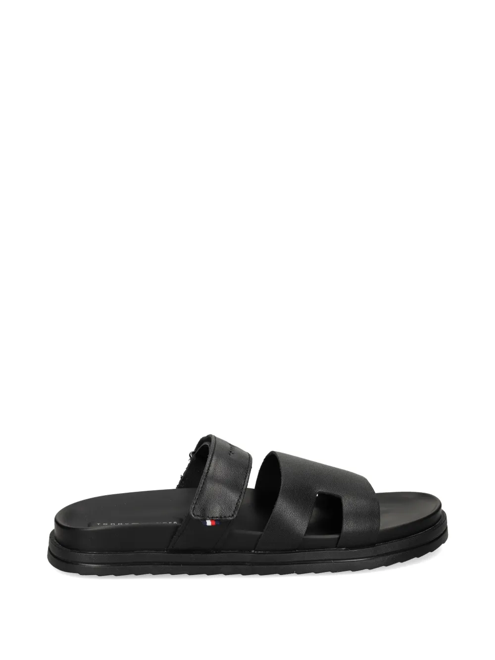 Tommy Hilfiger logo-detail leather sandals - Schwarz