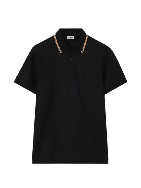 Burberry Check-trim cotton polo shirt