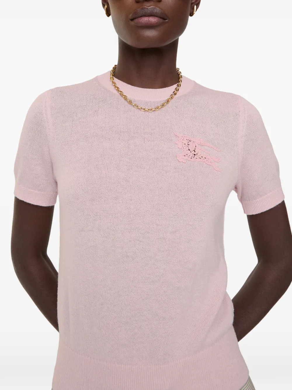 Burberry Knight wollen katoenen top Roze