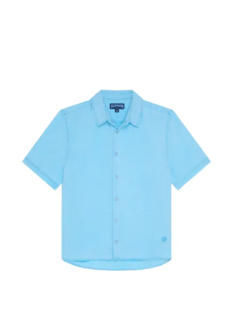 Vilebrequin turtle-embroidered short-sleeve shirt