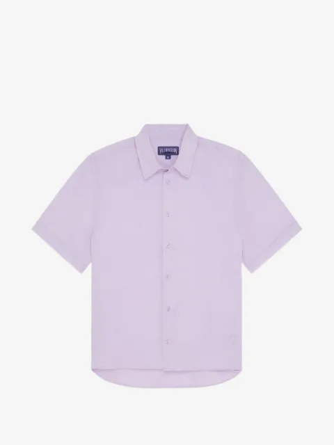 Vilebrequin turtle-embroidered short-sleeve shirt