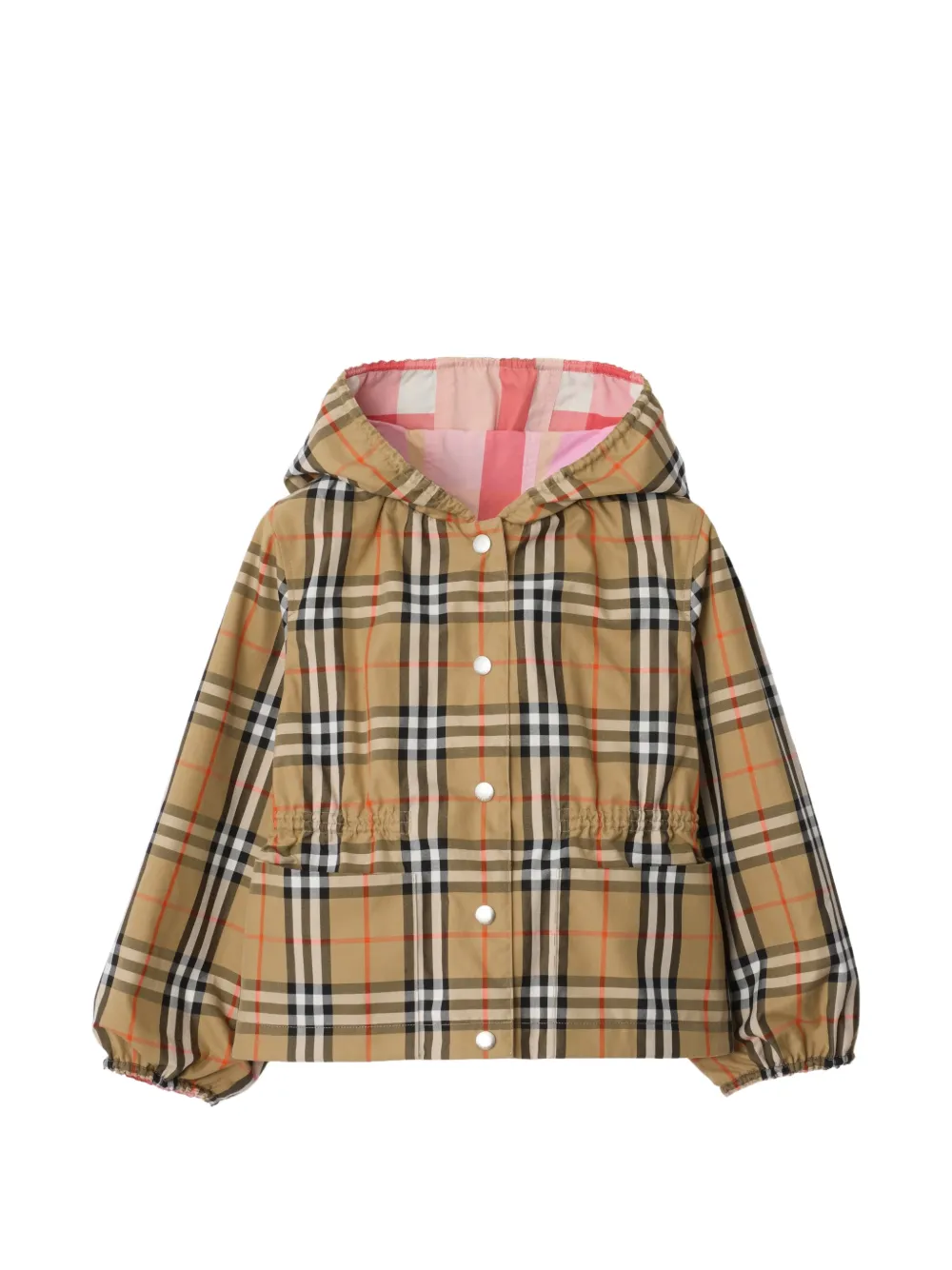 Reversible Check Nylon Hooded Jacket