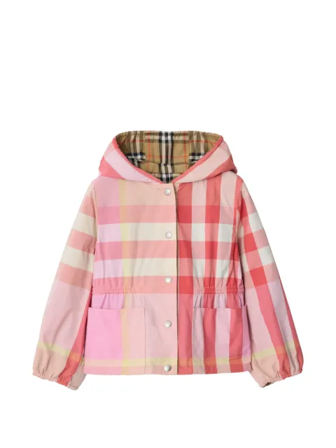 Burberry Kids reversible Check nylon hooded jacket