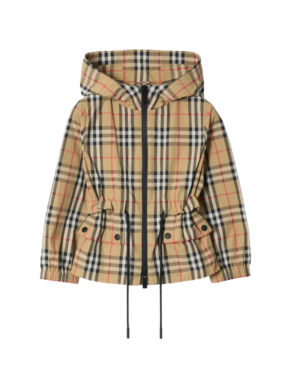 Burberry Kids Check nylon hooded jacket - Nude