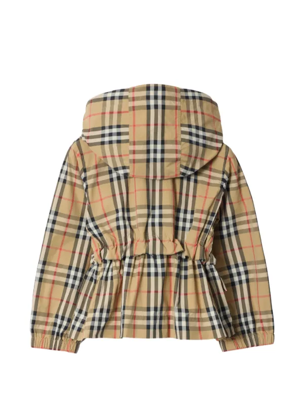 BURBERRY バーバリー　 キッズジャケット 164 新品 Burberry Kids チェック ナイロン フーデッドジャケット
