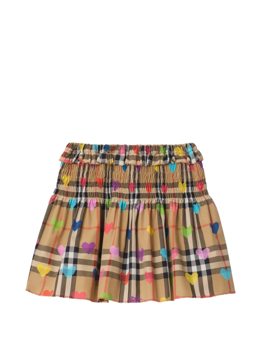 Heart Check Cotton Skirt