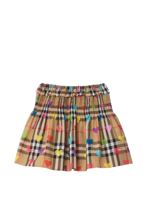 Burberry Kids heart Check cotton skirt